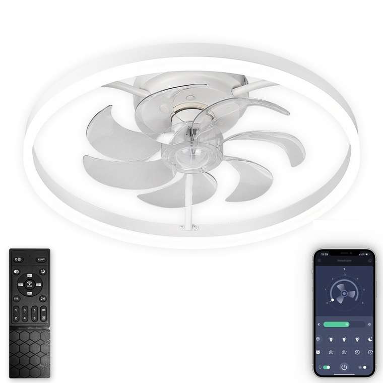Люстра-вентилятор Ledfan LED LAMPS 81489 (акрил, цвет белый)