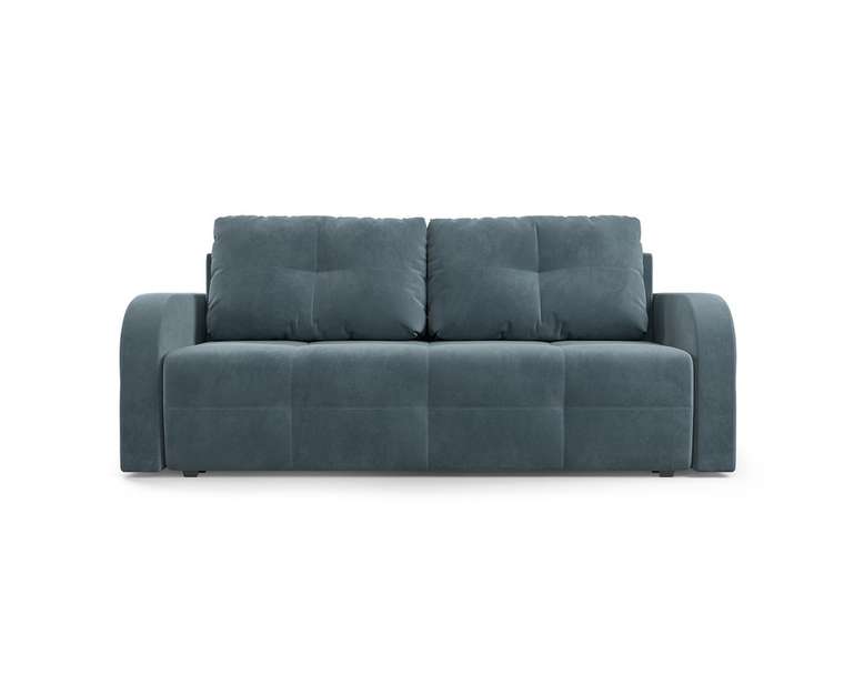 Прямой диван-кровать Марсель 3 серо-синего цвета
