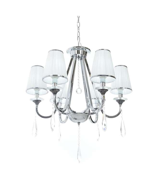 Хрустальная подвесная люстра Lumina Deco Milesia LDP 8926-6 WT+CHR