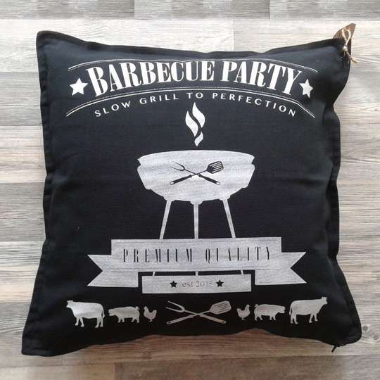 Подушка 50х50 'BBQ' (разные цвета) / Черный