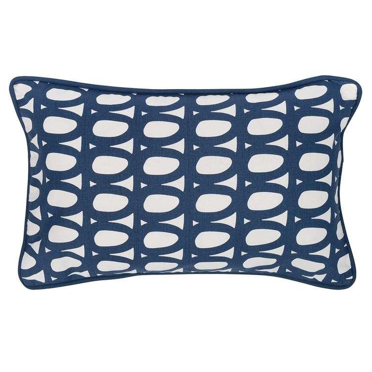 Чехол для подушки с двустронним принтом Twirl темно-синего цвета и декоративной окантовкой