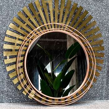 Настенное зеркало Гелиос Голд матового золотого цвета
