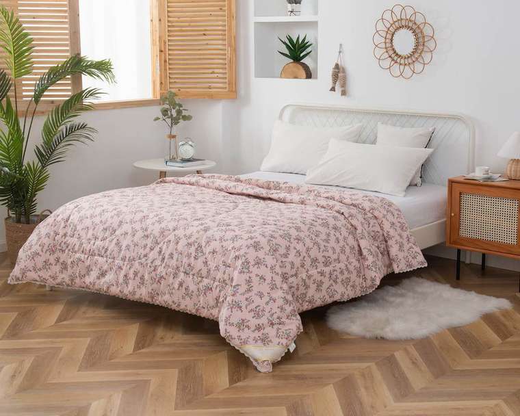 Одеяло Валентина 160х220 персикового цвета