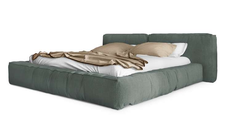 Кровать Латона-3 140х200 серо-зеленого цвета