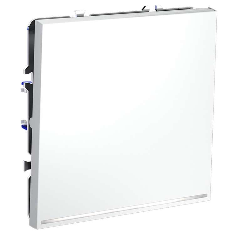 Проходной переключатель встраиваемый VOLTUM S70 одноклавишный с подсветкой 10А, (белый матовый)