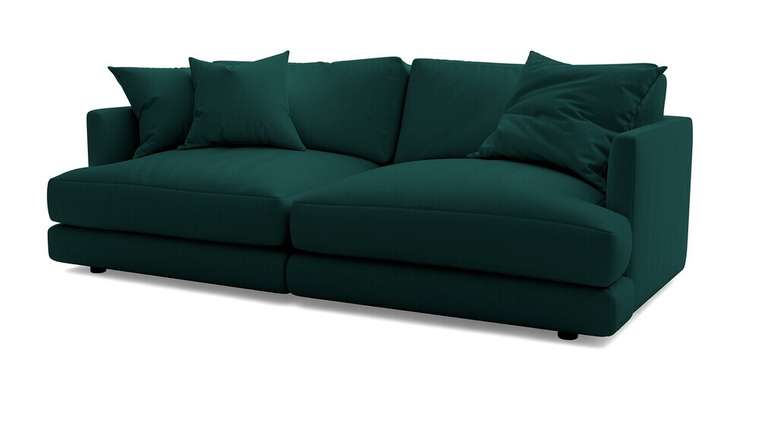 Прямой диван-кровать Ибица темно-зеленого цвета