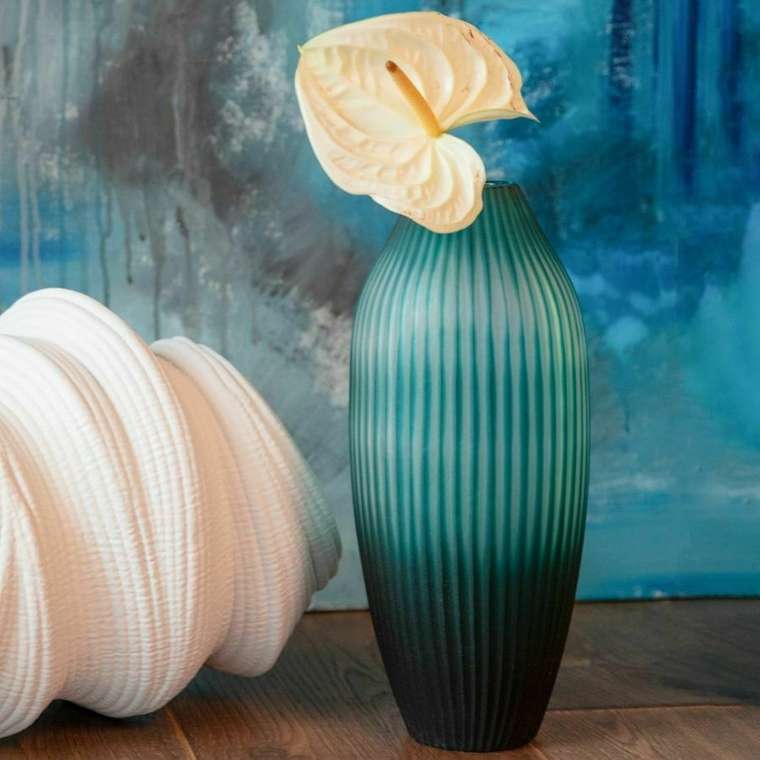 Ваза Crystal Sea Vase бирюзового цвета