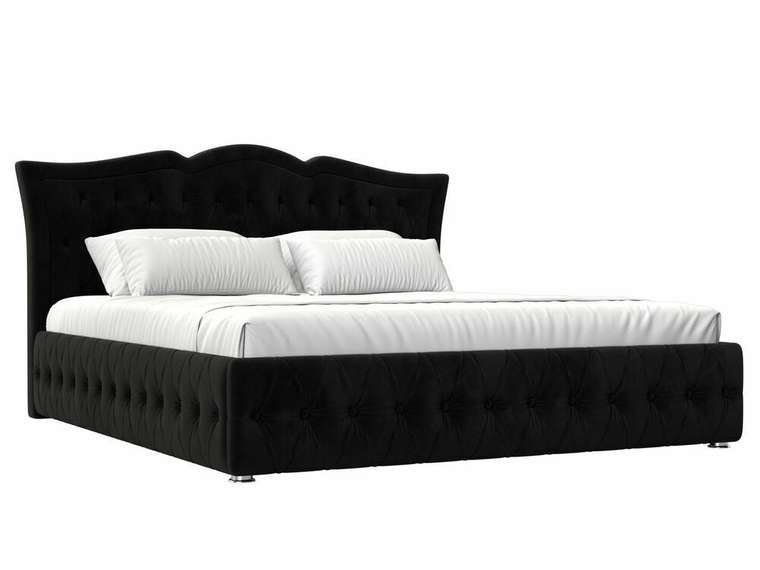 Кровать Герда 200х200 черного цвета с подъемным механизмом