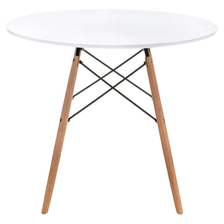 Обеденный стол Table белого цвета на деревянных ножках