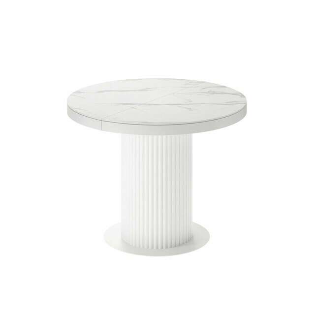 Раздвижной обеденный стол Меб со столешницей цвета белый мрамор