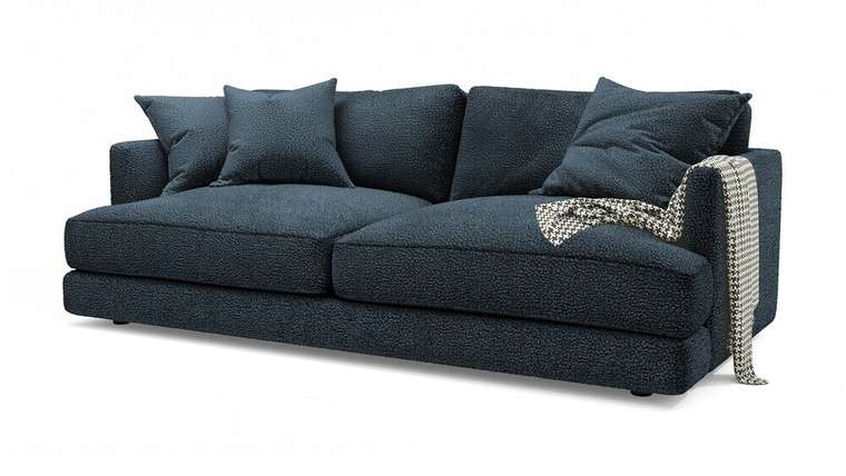 Прямой диван-кровать Ибица синего цвета