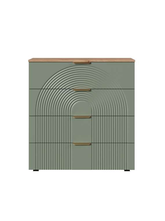 Комод для одежды Ингрия Luxe 4 бежево-зеленого цвета