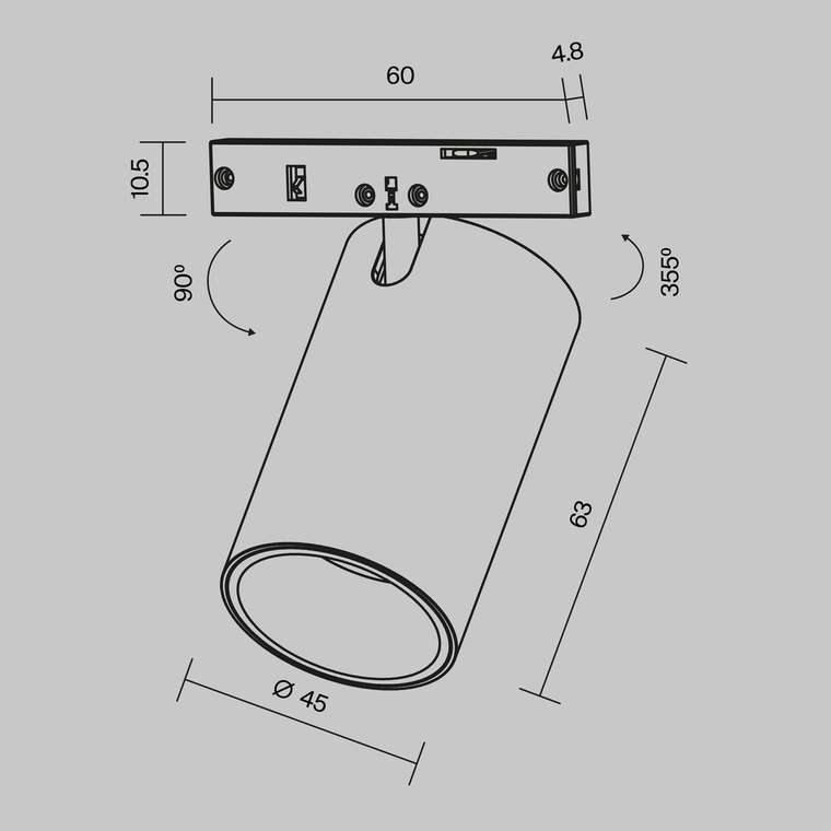 Трековый светильник Technical TR187-1-9W2.7K-M-BBS Focus Led Магнитная трековая система 5мм LEVITY