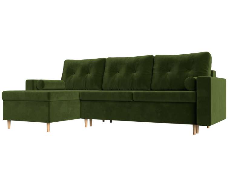 Угловой диван-кровать Белфаст зеленого цвета левый угол