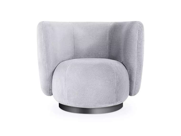 Кресло Lucca серого цвета с черным основанием 