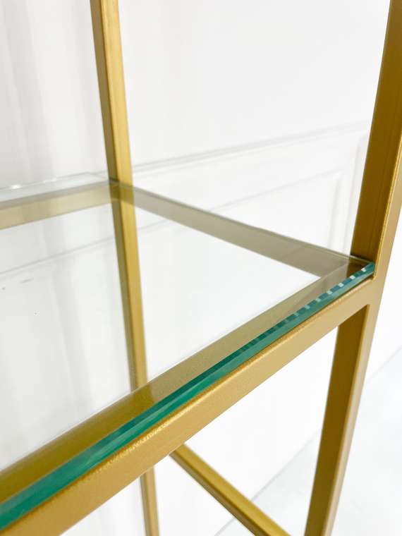 Журнальный столик "Elsa" золото с прозрачным стеклом (450х450х450)