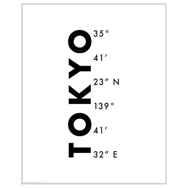 Координаты Токио, 40х50 см