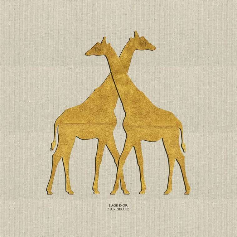 Репродукция картины на холсте Два жирафа Золотой век 