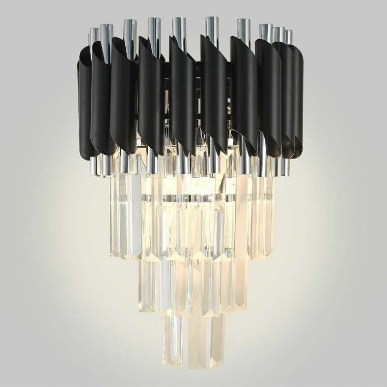 Настенный светильник DARIAN 76017/2W CHROME BLACK (хрусталь, цвет прозрачный)