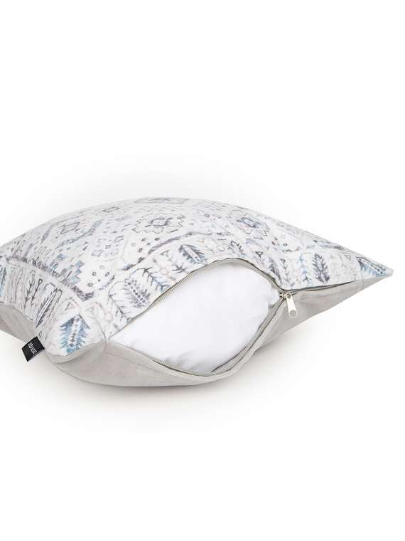 Декоративная подушка Arabica бело-синего цвета