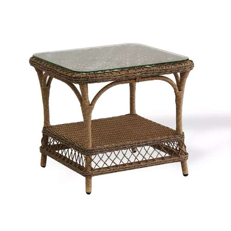 Садовый кофейный стол Пуччини из искусственного ротанга бежевого цвета