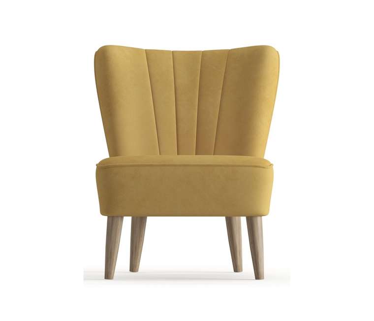 Кресло Пальмира в обивке из велюра желтого цвета