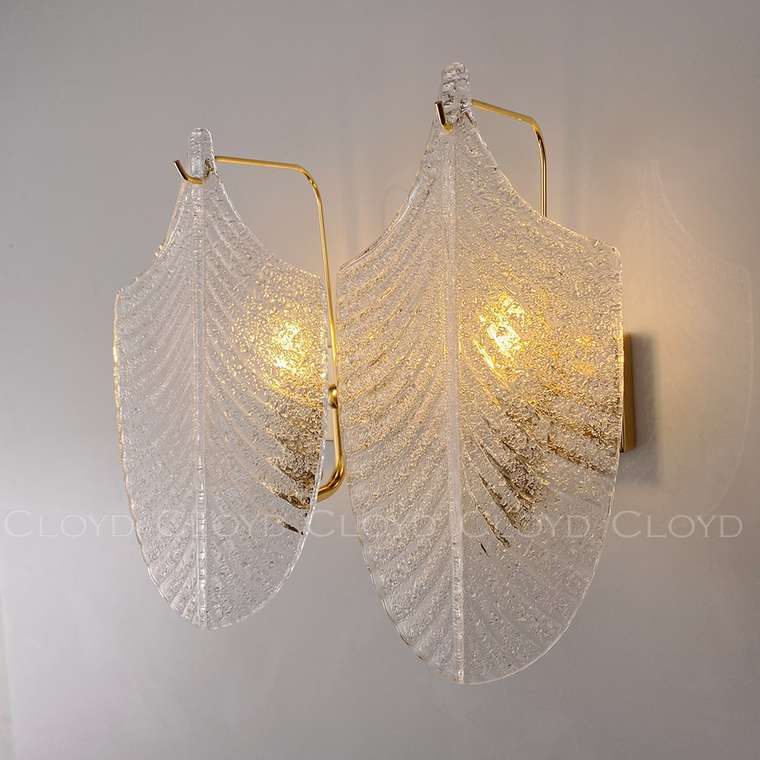 Бра Cloyd BONGA-A W2 / выс. 29 см - золото - прозрачн. стекло