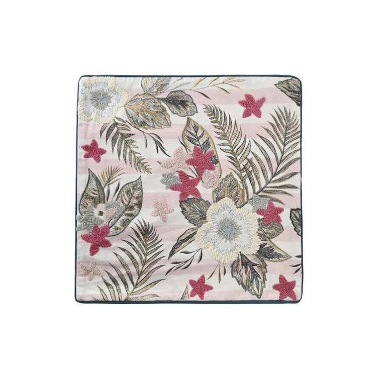 Наволочки Чехол для DKD Home Decor Розовый Зеленый Тропический 50 x 1 x 50 см