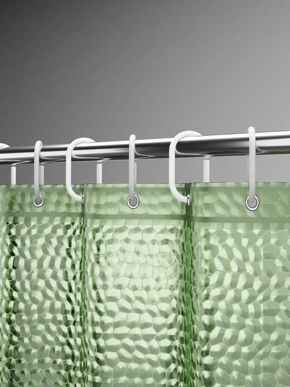 Штора для ванной комнаты 3D Focus 180х180 зеленого цвета