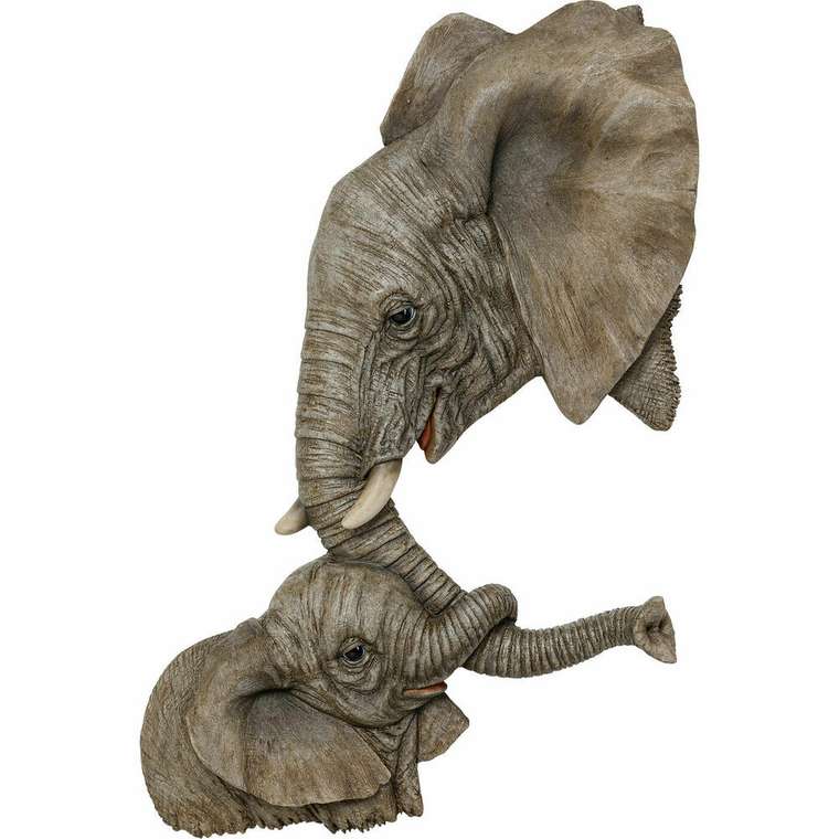Настенное украшение Elephants серого цвета