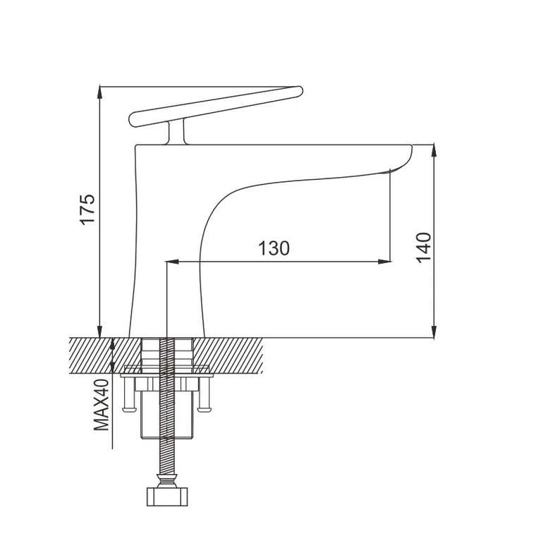 Смеситель для раковины Rose R16F R1601F, белый/хром