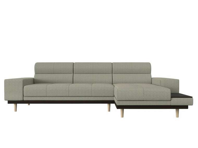 Угловой диван-кровать Леонардо серо-бежевого цвета правый угол