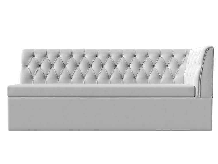 Диван-кровать Маркиз белого цвета (экокожа) с углом справа
