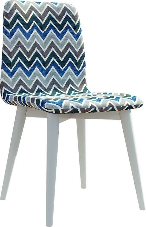 Кухонный стул Архитектор в ткани Montblank с белыми ножками