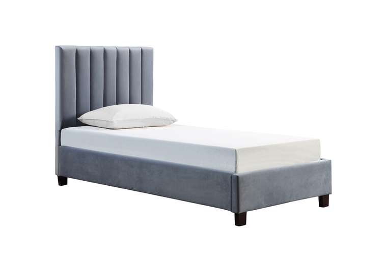 Кровать односпальная серого цвета 90х200