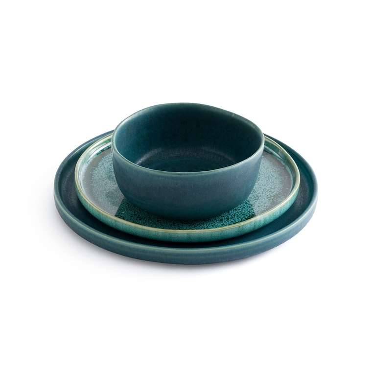 Комплект из четырех тарелок Dorna синего цвета