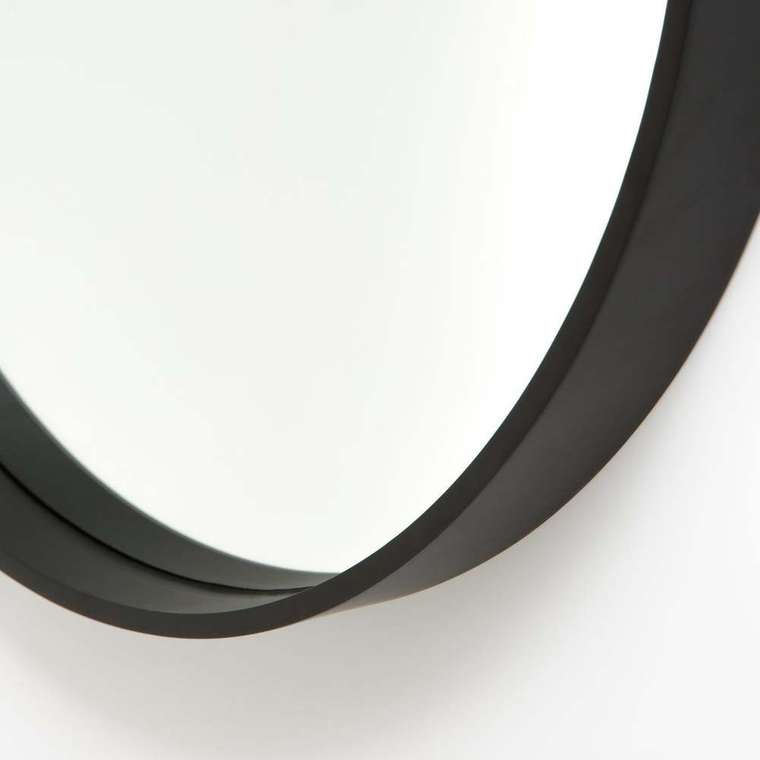 Зеркало настенное круглое Alaria черного цвета