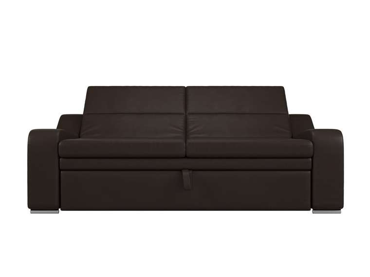 Прямой диван-кровать Медиус коричневого цвета (экокожа)