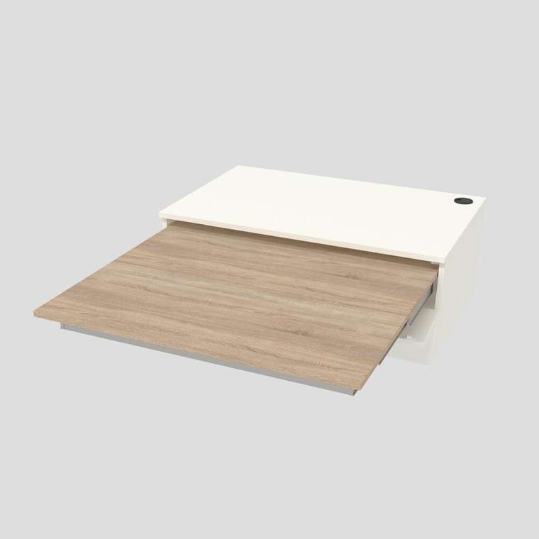 Домашний офис подвесной с выдвижным столом и ящиком Талант Т3190.1 белого цвета