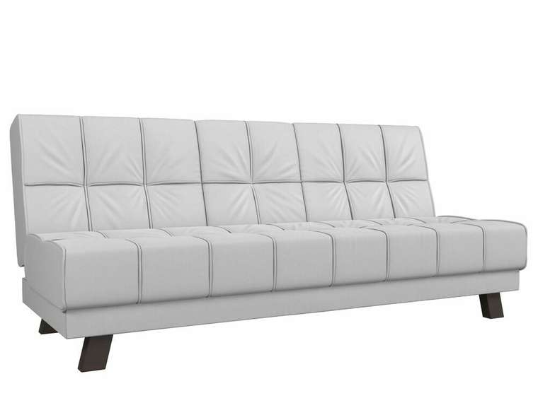 Прямой диван-кровать Винсент белого цвета (экокожа)