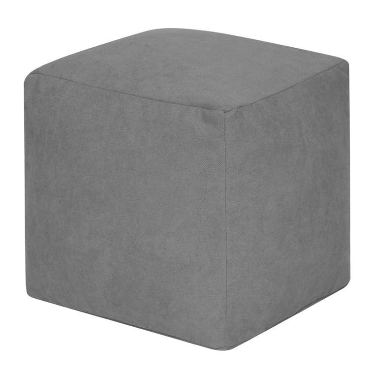 Пуфик Куб в велюре серого цвета