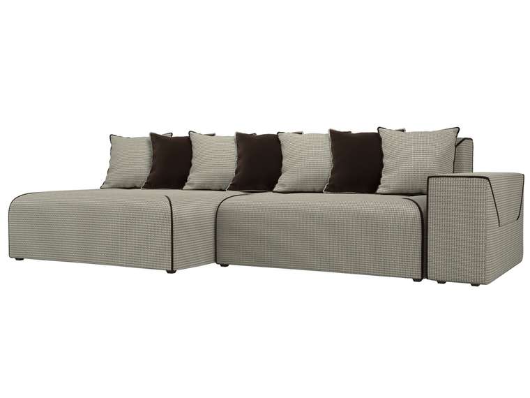 Угловой диван-кровать Кёльн серо-бежевого цвета левый угол