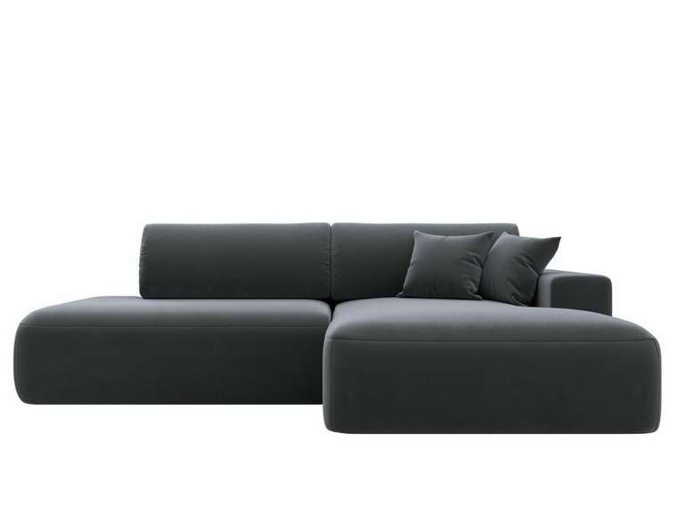 Угловой диван-кровать Лига 036 Модерн темно-серого цвета правый угол