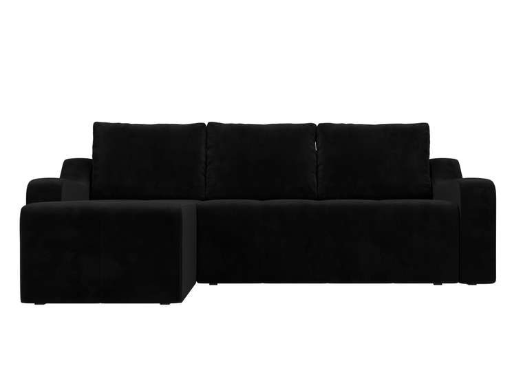 Угловой диван-кровать Элида черного цвета левый угол