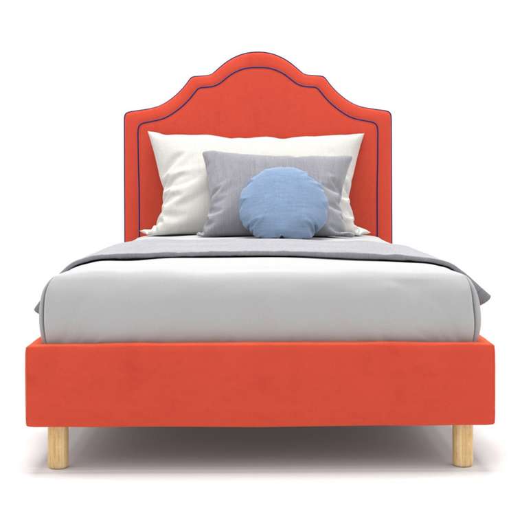 Односпальная кровать Kylie kids на ножках красного цвета 80х160