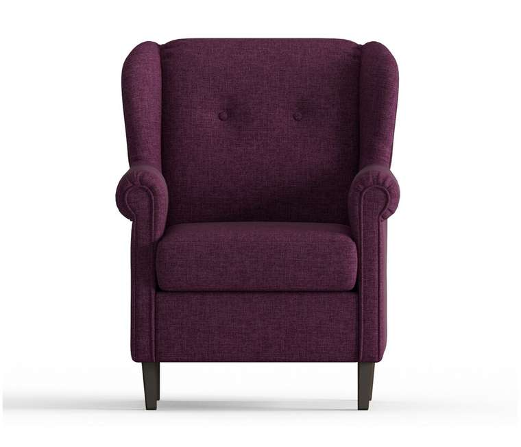Кресло из рогожки Леон фиолетового цвета