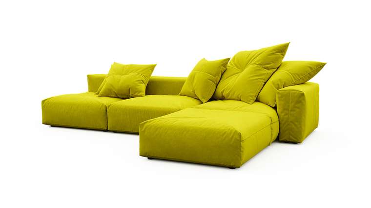 Угловой диван Фиджи желтого цвета