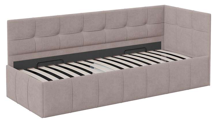Кровать Грей 80х200 серо-бежевого цвета с подъемным механизмом