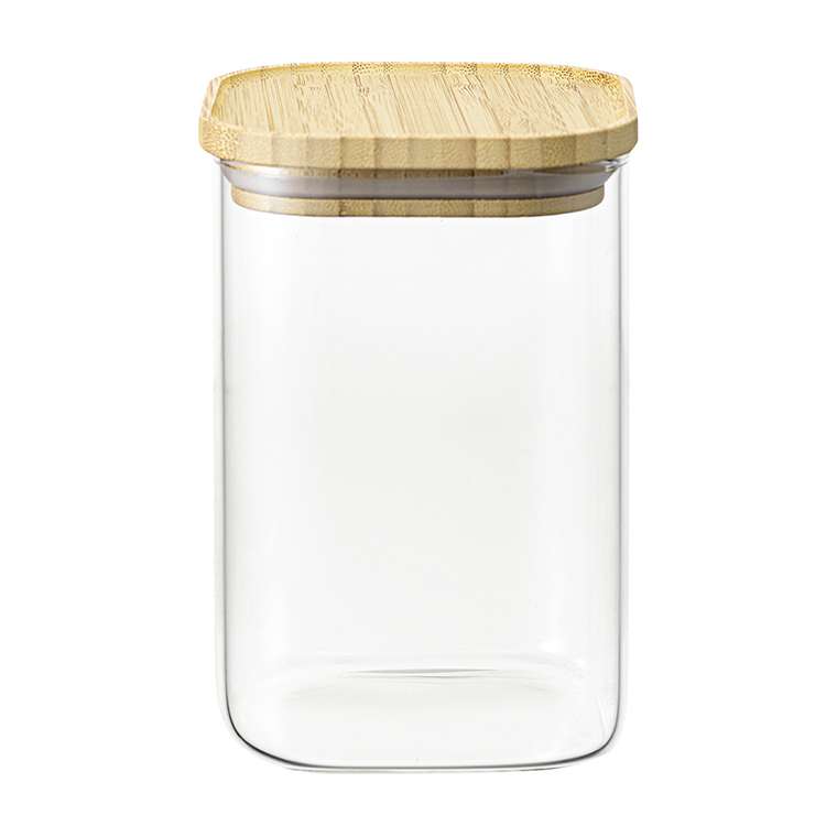 Банка для хранения квадратная Glass Bamboo 1.1 л
