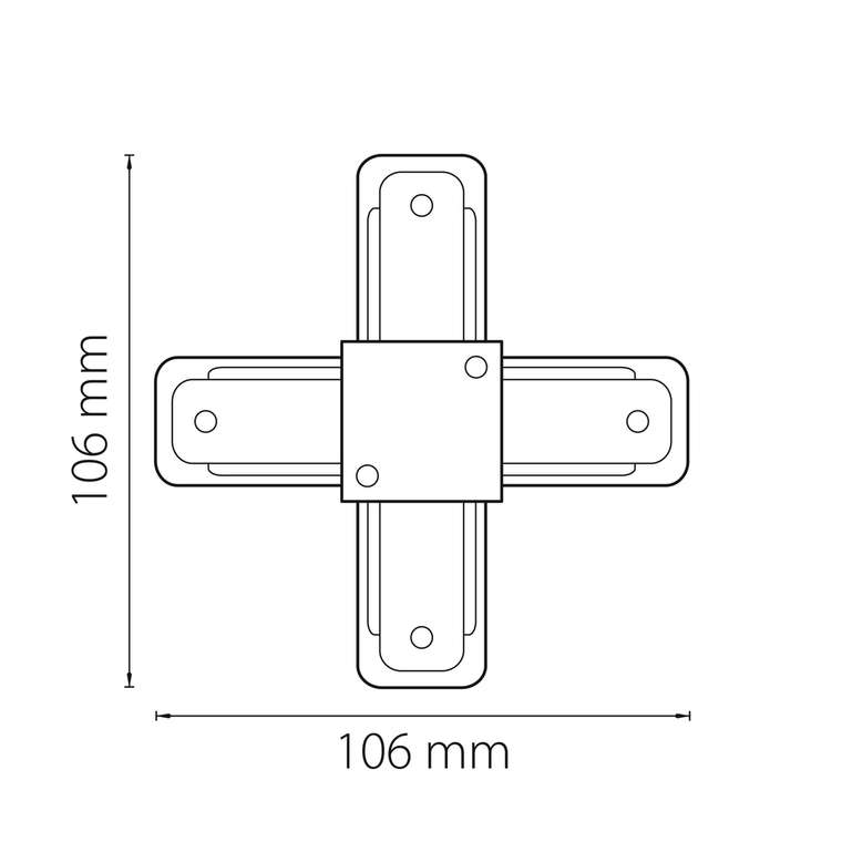 Соединитель трековый однофазный BARRA X-образный БЕЛЫЙ
